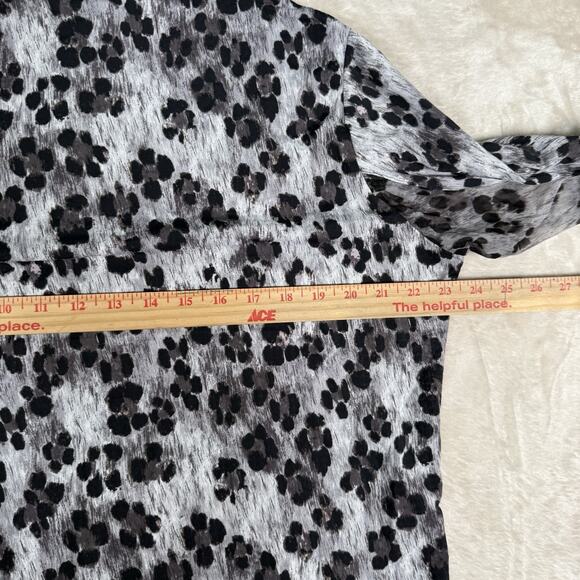 IBKUL Icefil COOL Le Leopard Animal Print Mock Neck Long Sleeve Top Size XXL 2X - Picture 7 of 8